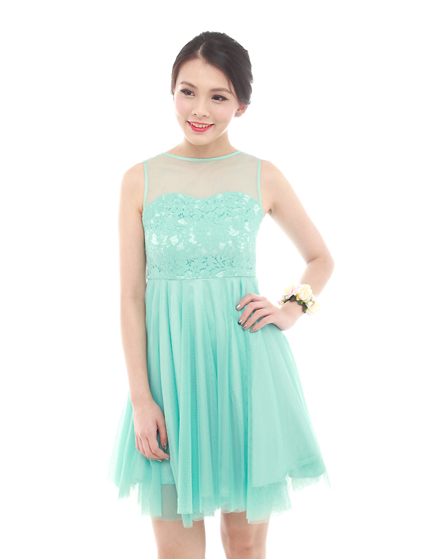 Penelope Tulle Dress in Tiffany